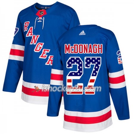 Mænd NHL New York Rangers Trøje Ryan McDonagh 27 Adidas 2017-2018 Blå USA Flag Fashion Authentic